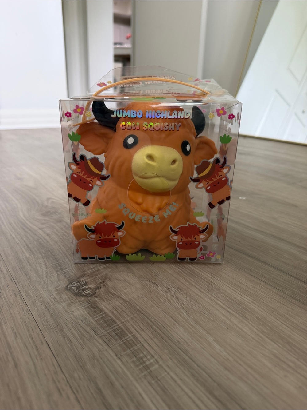 Jumbo Highland Cow Squishy Toy - Orange